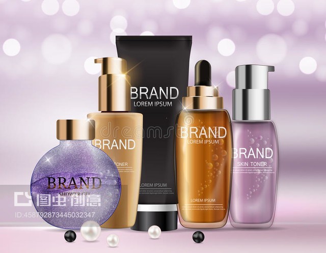 設(shè)計(jì)化妝品與衛(wèi)生用品的廣告及雜志背景模板